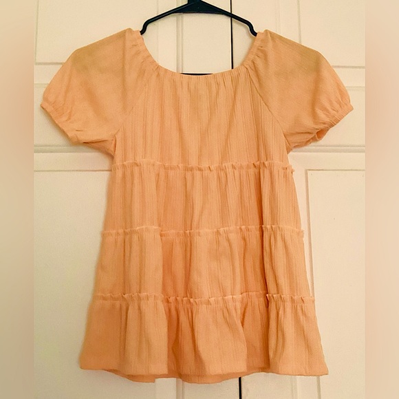 🙂Girls apricot layered ribbed top sz LG 10/12, Bundle Deals! - Picture 1 of 4